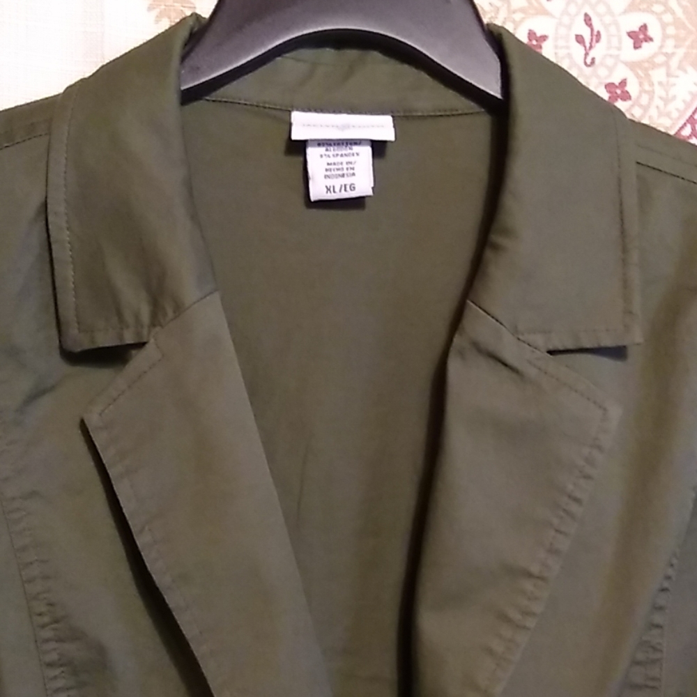 Blazer Olive Green XL Roll Up Sleeve Jaclyn Smith